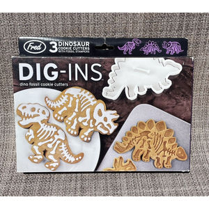 FRED Dinosaur Cookie Cutters/fossil~ Dig-Ins ~ T-Rex, Stegosaurus & Triceratops